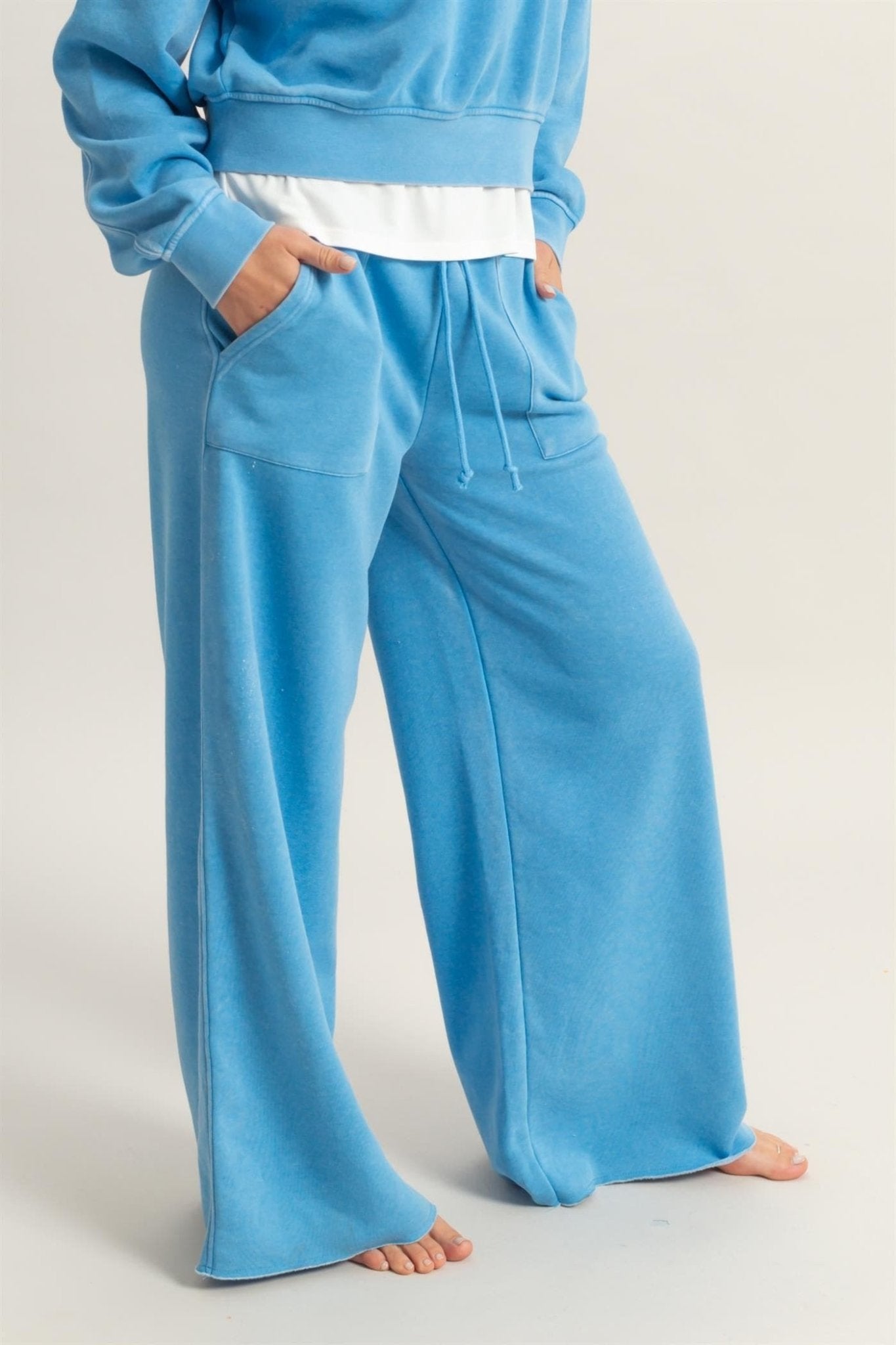 Wide Leg Drawstring Sweatpants - LEGDAY EVERYDAY