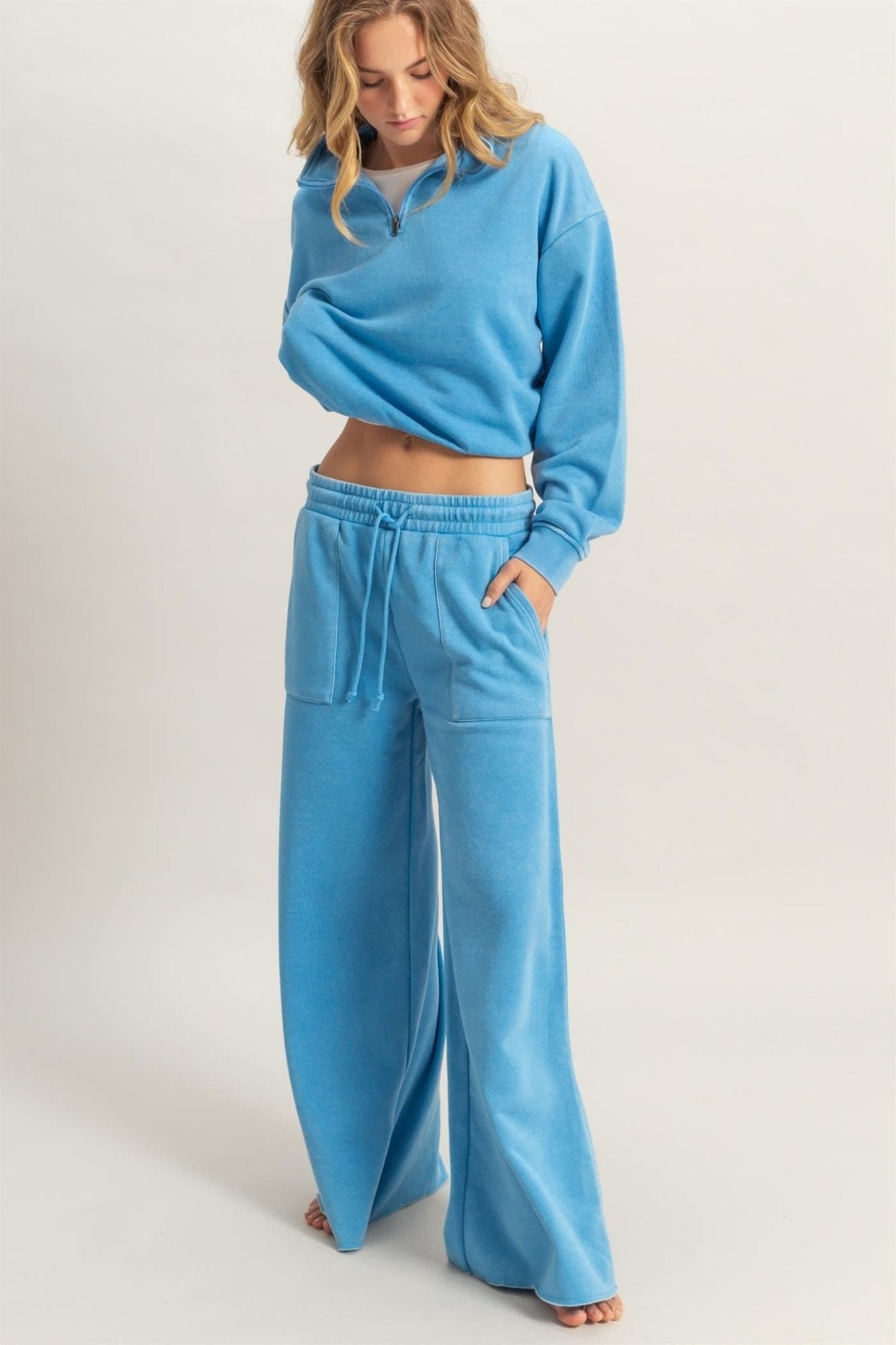 Wide Leg Drawstring Sweatpants - LEGDAY EVERYDAY