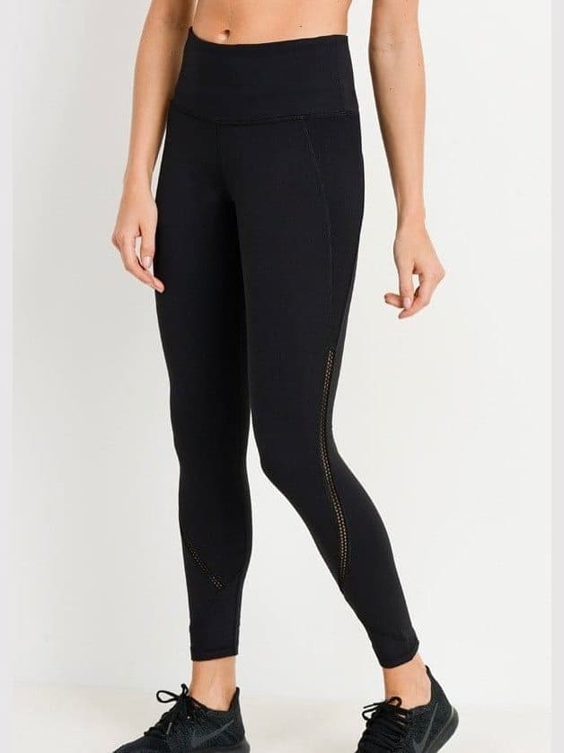 Wraparound Perforated Highwaist Leggings - BKFJNY