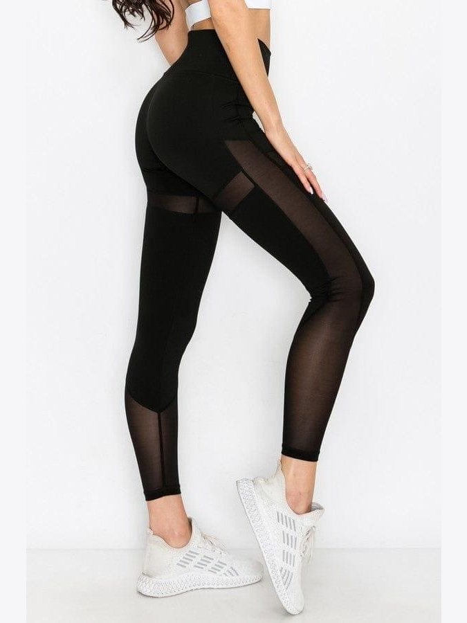 Contour Mesh Active Leggings - BKFJNY