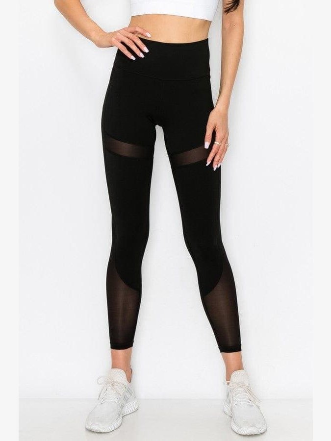 Contour Mesh Active Leggings - BKFJNY