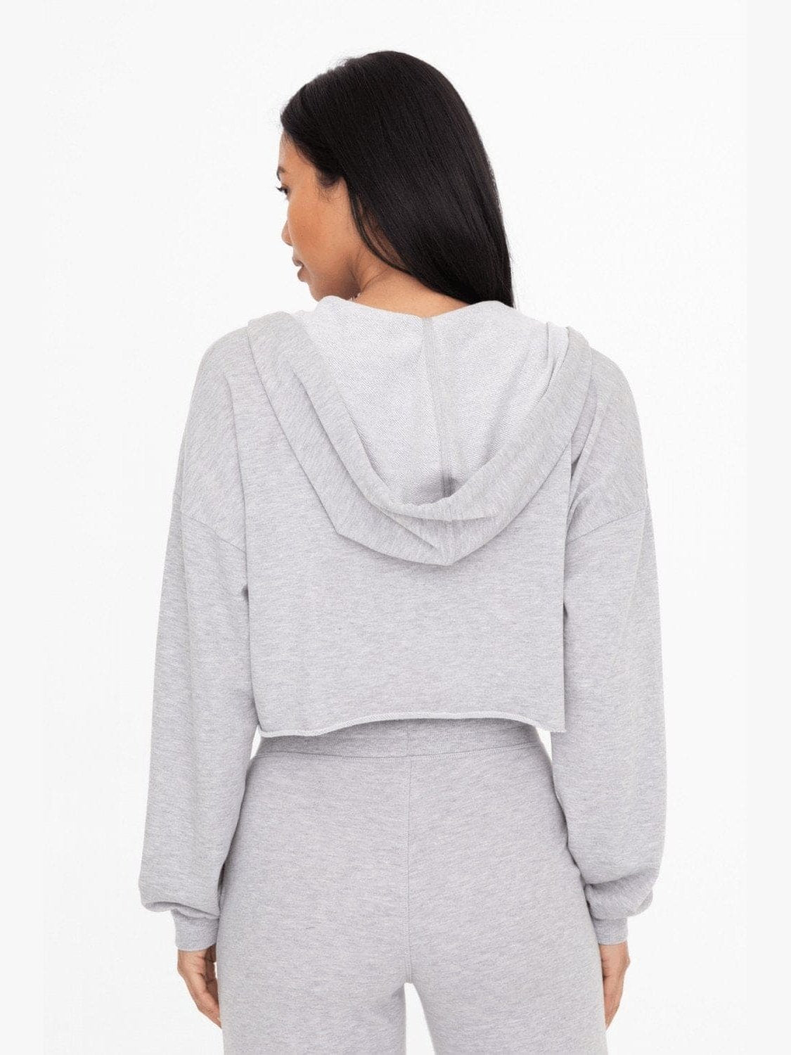 Crop Hoodie Zip-Up French Terry Jacket - BKFJNY