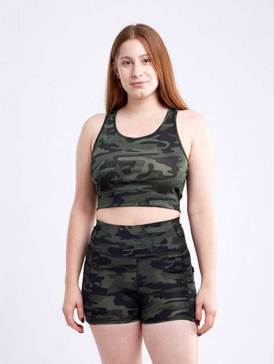 High-Waisted Athletic Shorts with Side Pockets - BKFJNY