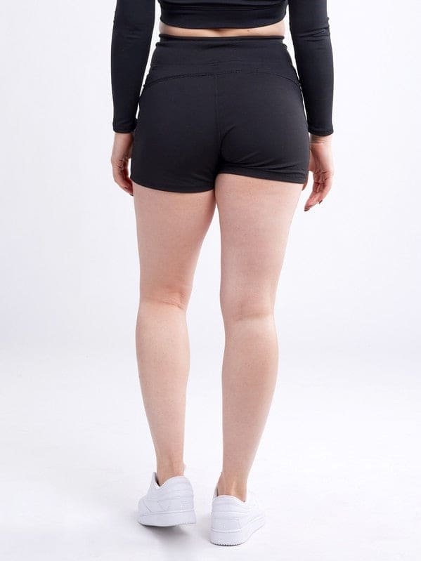 High-Waisted Athletic Shorts with Side Pockets - BKFJNY