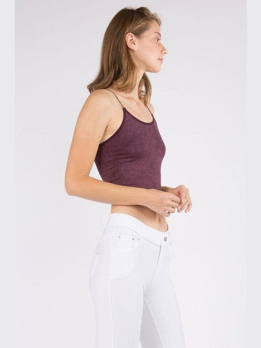 Lady's Acid Wash Seamless Crop Cami - BKFJNY