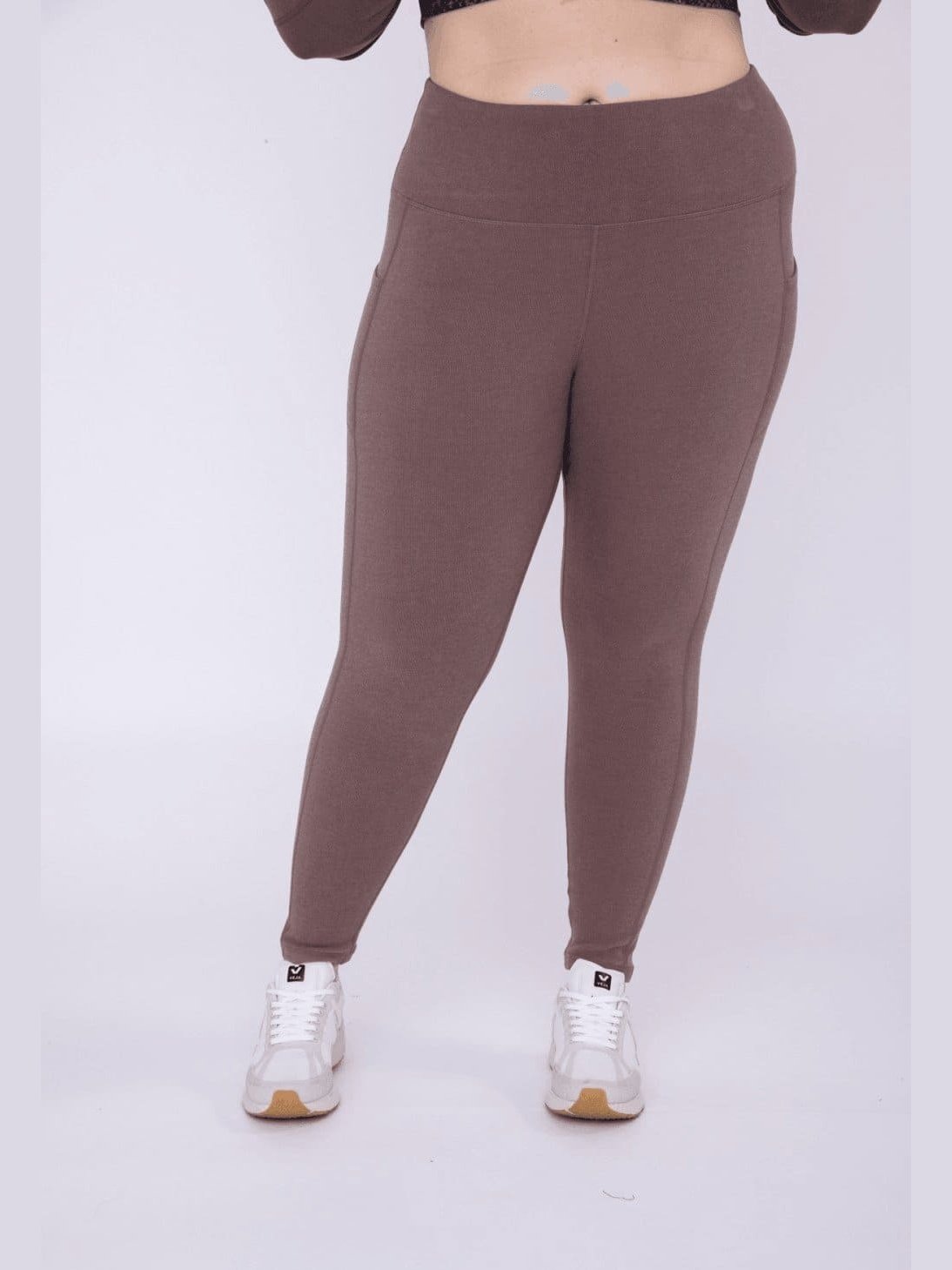 Micro-Ribbed Swoop Back High-Waisted Pocket Leggings - BKFJNY