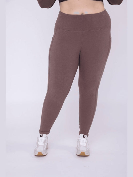 Micro-Ribbed Swoop Back High-Waisted Pocket Leggings - BKFJNY