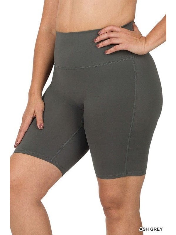 PLUS ATHLETIC HIGH RISE BIKER SHORTS - BKFJNY