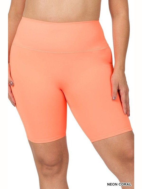 PLUS ATHLETIC HIGH RISE BIKER SHORTS - BKFJNY