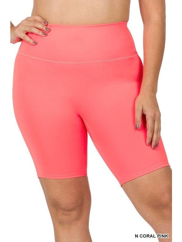 PLUS ATHLETIC HIGH RISE BIKER SHORTS - BKFJNY