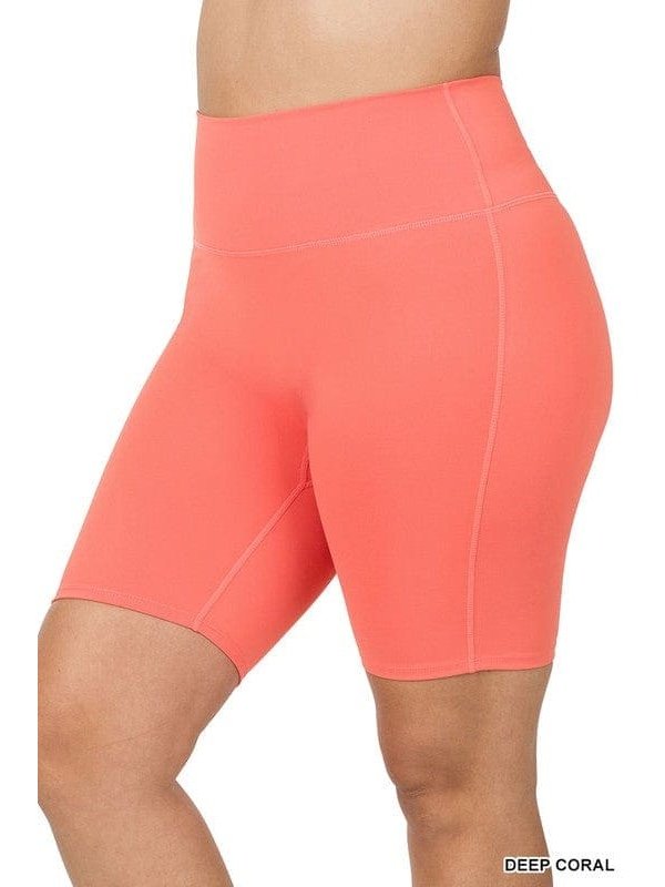 PLUS ATHLETIC HIGH RISE BIKER SHORTS - BKFJNY