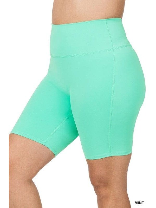 PLUS ATHLETIC HIGH RISE BIKER SHORTS - BKFJNY