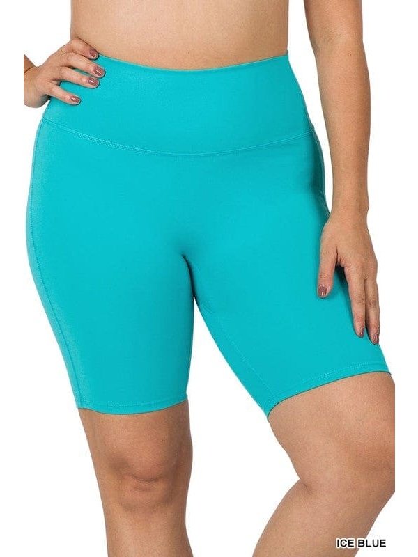 PLUS ATHLETIC HIGH RISE BIKER SHORTS - BKFJNY