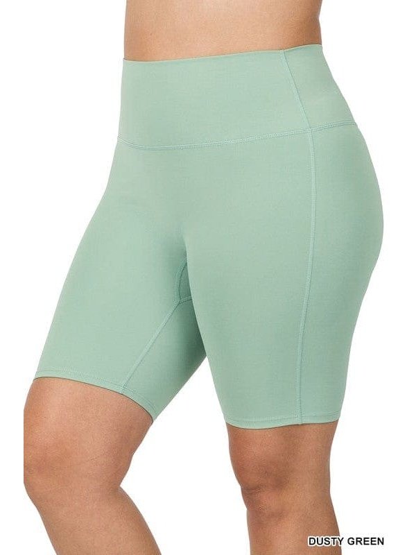 PLUS ATHLETIC HIGH RISE BIKER SHORTS - BKFJNY