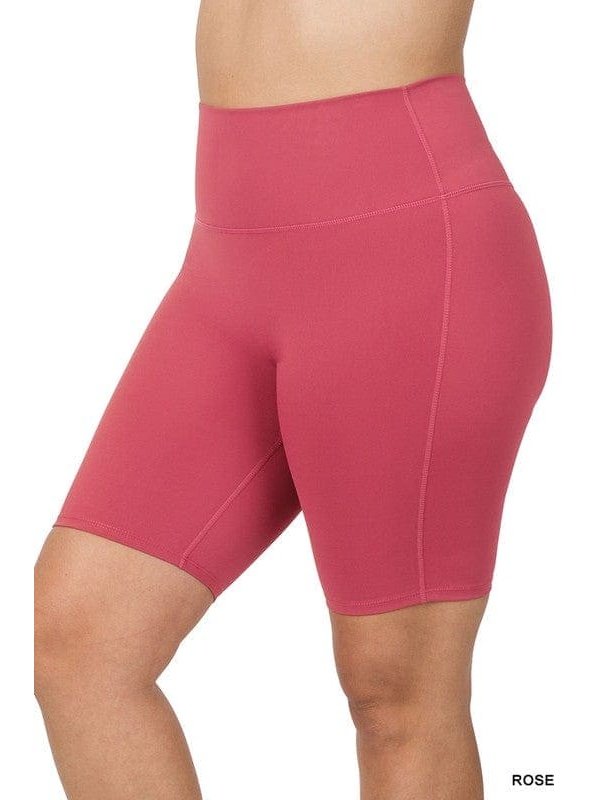 PLUS ATHLETIC HIGH RISE BIKER SHORTS - BKFJNY