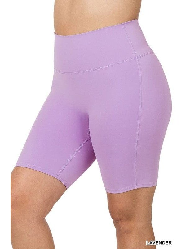 PLUS ATHLETIC HIGH RISE BIKER SHORTS - BKFJNY