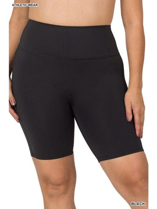 PLUS ATHLETIC HIGH RISE BIKER SHORTS - BKFJNY