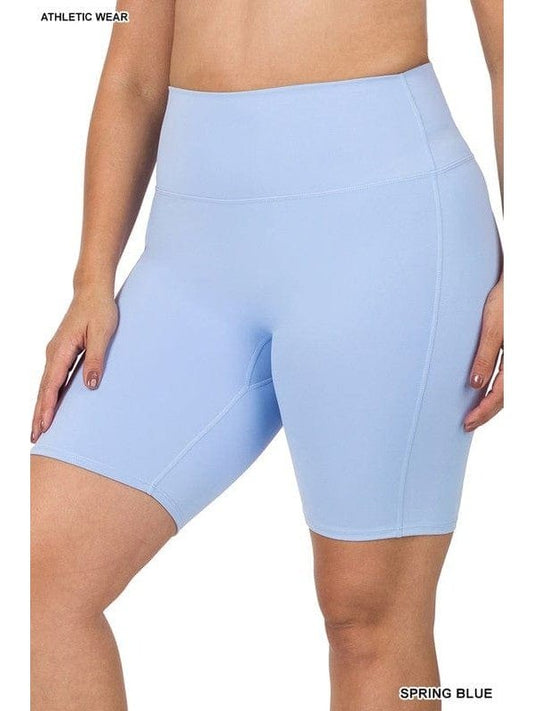 PLUS ATHLETIC HIGH RISE BIKER SHORTS - BKFJNY