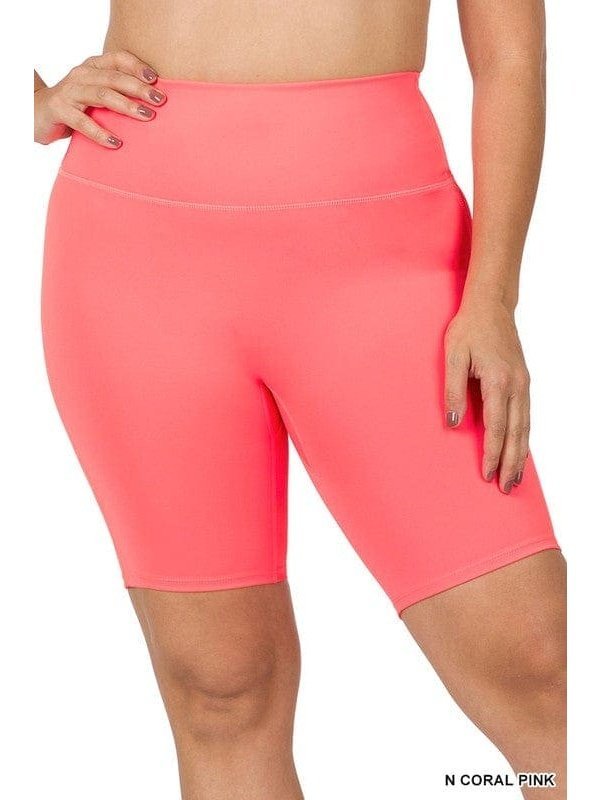 PLUS ATHLETIC HIGH RISE BIKER SHORTS - LEGDAY EVERYDAY