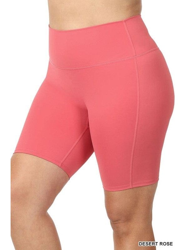 PLUS ATHLETIC HIGH RISE BIKER SHORTS - BKFJNY