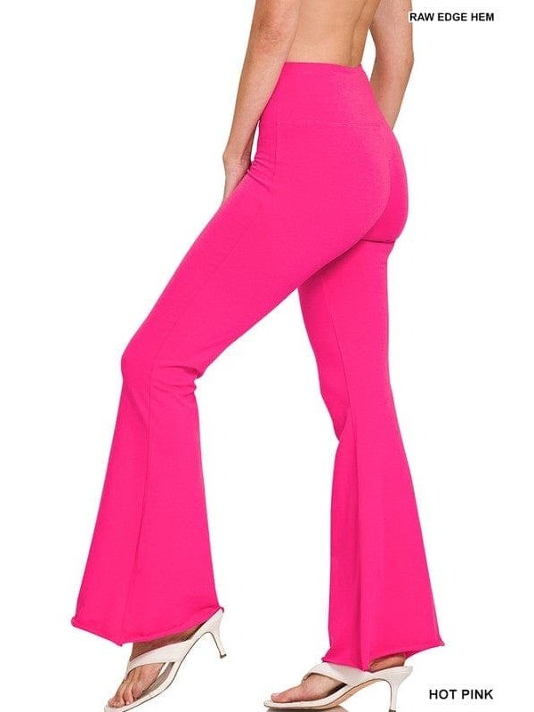 RAW EDGE HEM FLARE YOGA PANTS - LEGDAY EVERYDAY