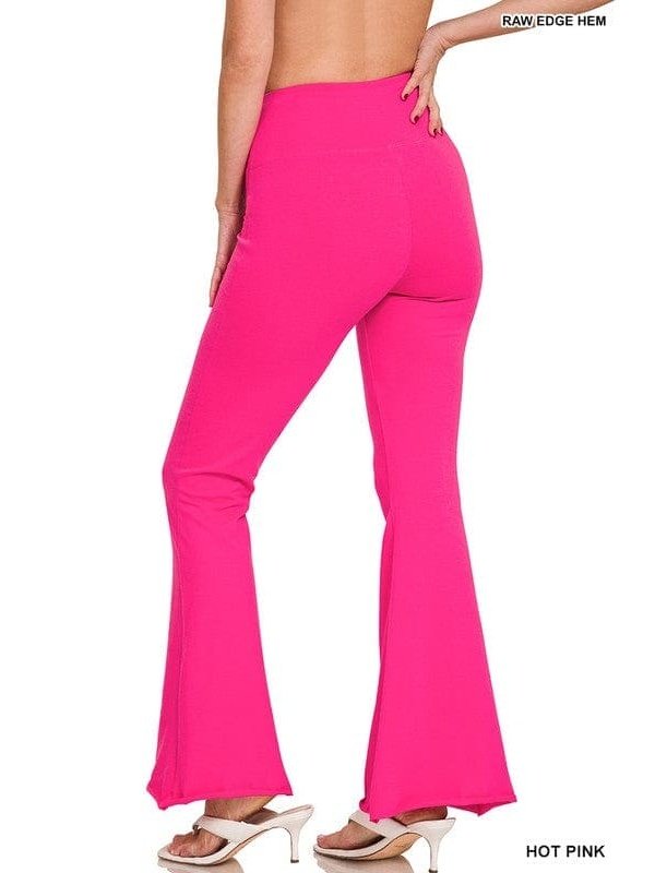 RAW EDGE HEM FLARE YOGA PANTS - LEGDAY EVERYDAY