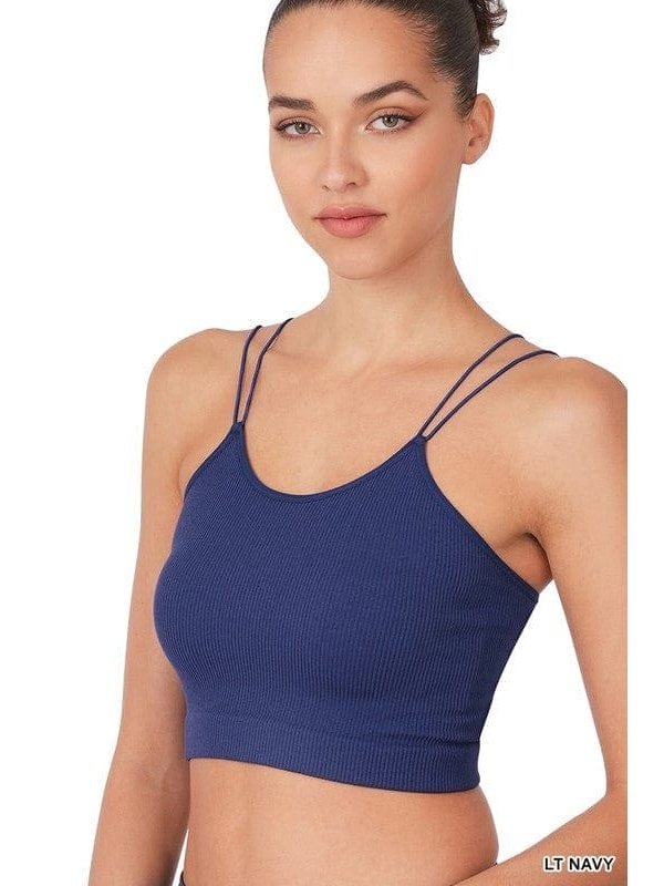 RIBBED SEAMLESS DOUBLE STRAP BRAMI - LEGDAY EVERYDAY