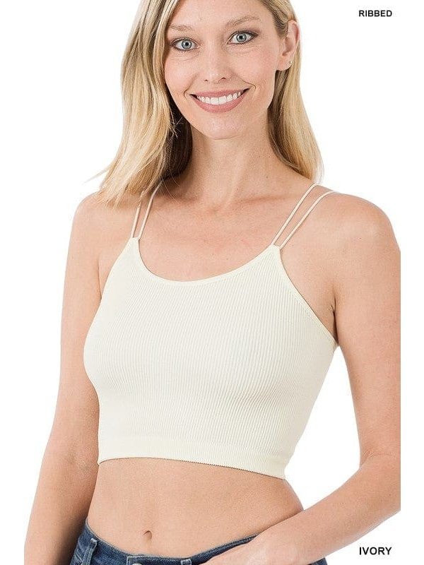 RIBBED SEAMLESS DOUBLE STRAP BRAMI - LEGDAY EVERYDAY