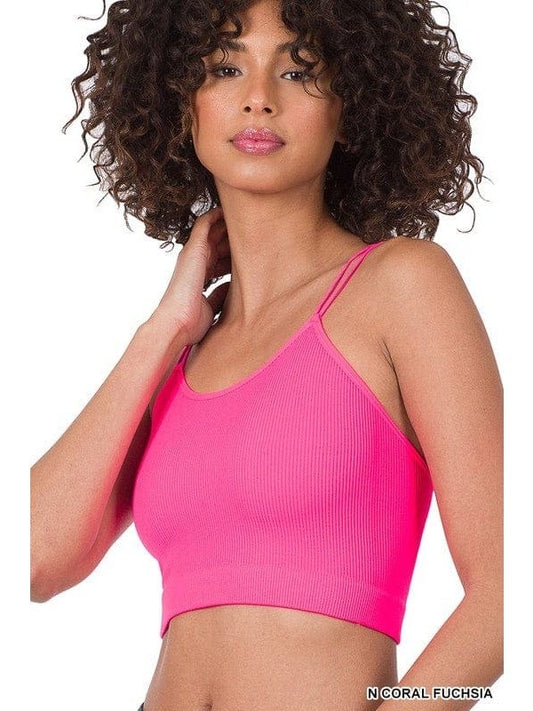 RIBBED SEAMLESS DOUBLE STRAP BRAMI - BKFJNY
