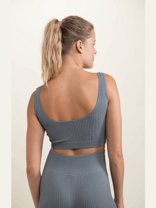 Ribbed Seamless Sports Bra - BKFJNY