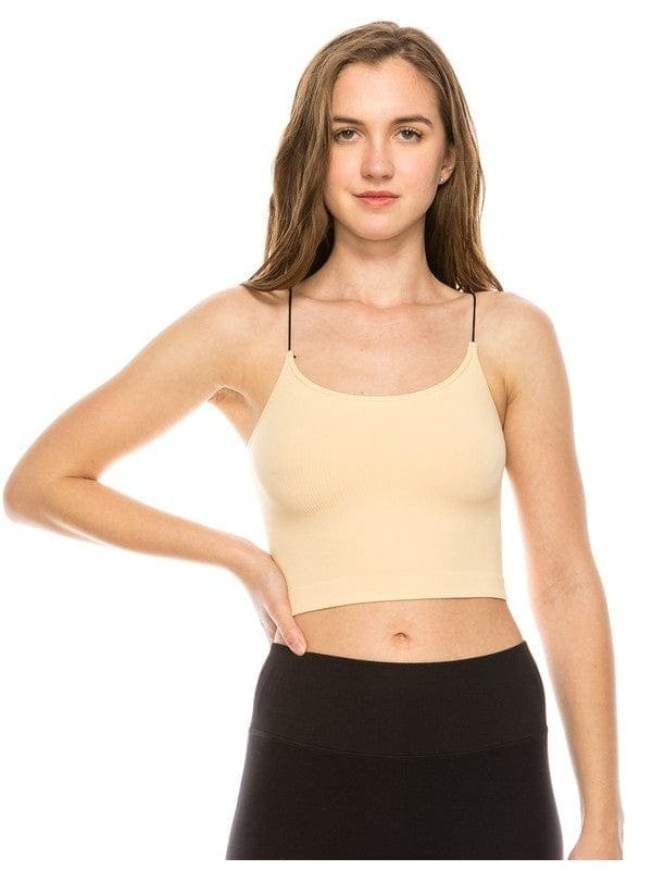 SKINNY STRAP CROP BRA CAMI - BKFJNY