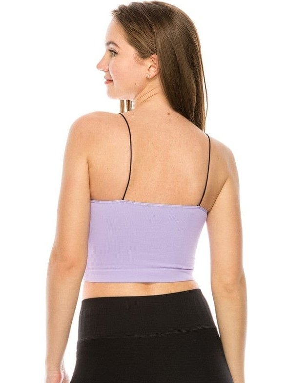 SKINNY STRAP CROP BRA CAMI - BKFJNY