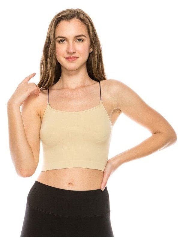 SKINNY STRAP CROP BRA CAMI - BKFJNY