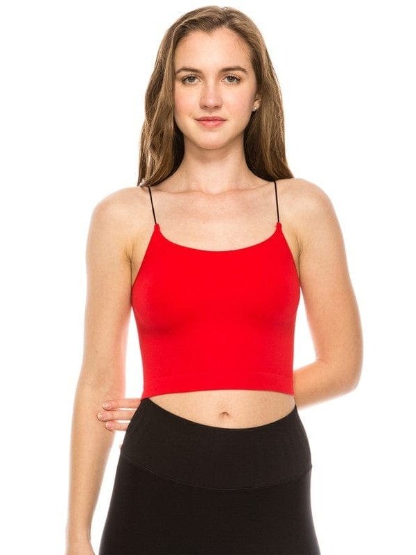 SKINNY STRAP CROP BRA CAMI - BKFJNY