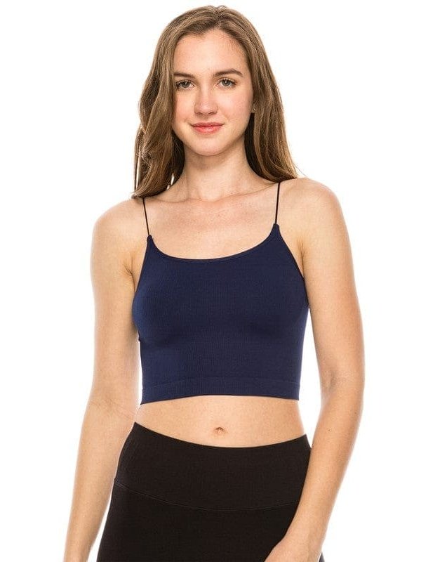 SKINNY STRAP CROP BRA CAMI - BKFJNY