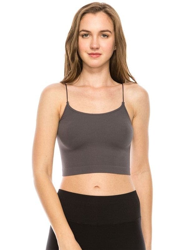 SKINNY STRAP CROP BRA CAMI - BKFJNY