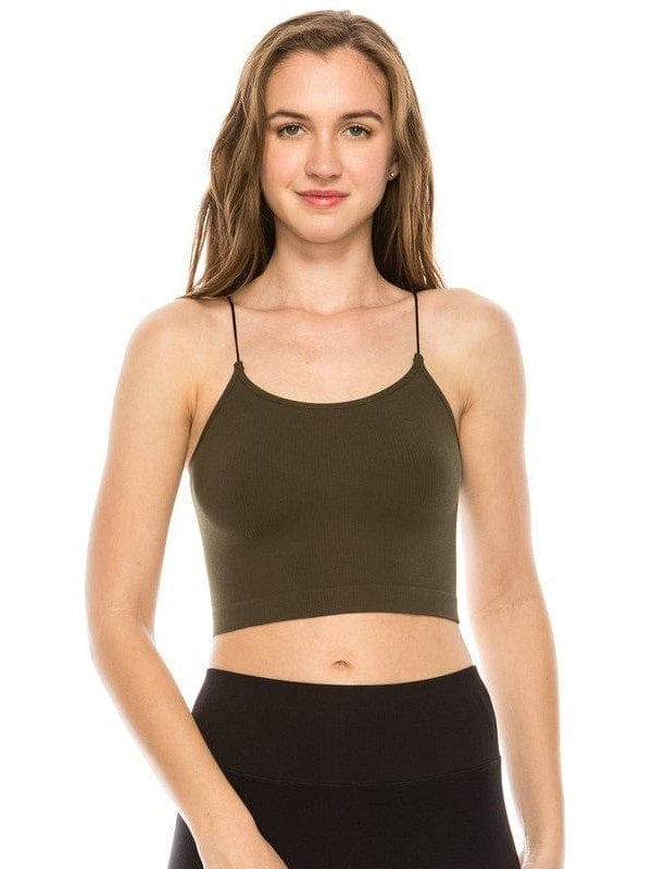 SKINNY STRAP CROP BRA CAMI - BKFJNY