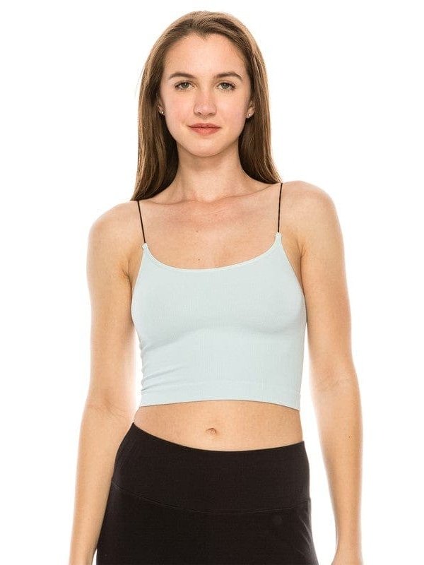 SKINNY STRAP CROP BRA CAMI - BKFJNY