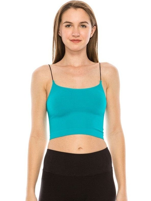 SKINNY STRAP CROP BRA CAMI - BKFJNY