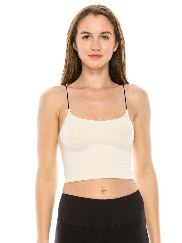 SKINNY STRAP CROP BRA CAMI - BKFJNY